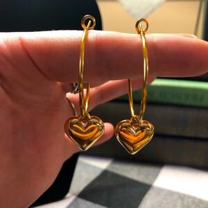 “Heart of Gold” Hoop Earrings